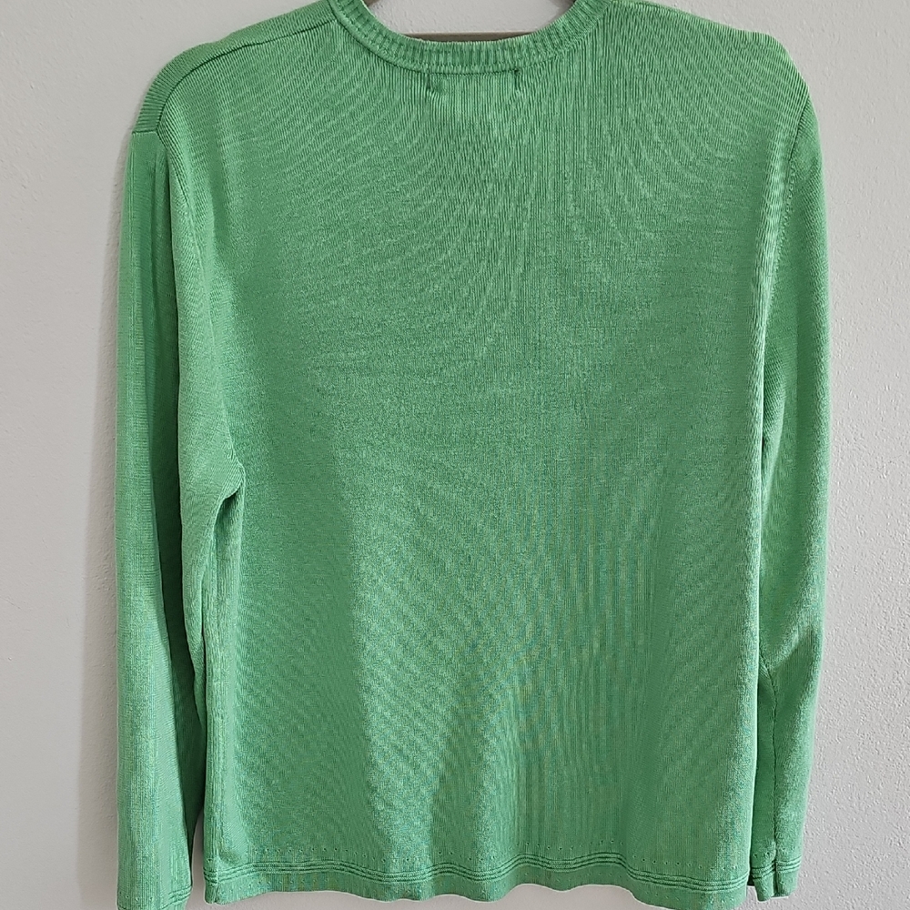 Koret Green Cotton/Silk Women's Cardigan. - Picture 7 of 7